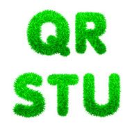 Font Letters of green grass N3