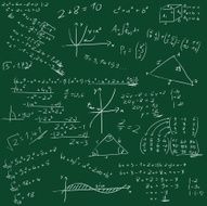 Board with mathematical formulas