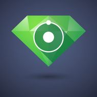 Diamond icon with an atom
