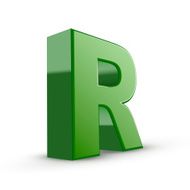 3d green letter R N2