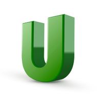 3d green letter U N2