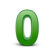 3d shiny green number 0 N2