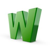 3d green letter W N2