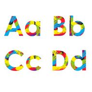 set of colorful alphabets on abstract background