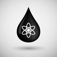 Oil drop icon with an atom N2