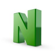 3d green letter N N3