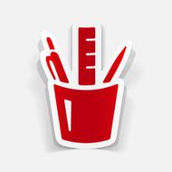 realistic design element stationery tools N19