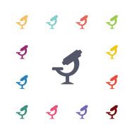 microscope flat icons set