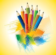 close-up picture of multicolor pencils
