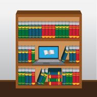 Book shelf with laptop online library N2