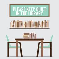 Reading Seats In Front Of A Bookcase With Forbidden Poster N3