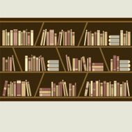 Flat Design Brown Bookshelf