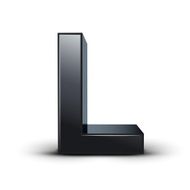 3d black letter L