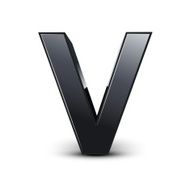 3d black letter V