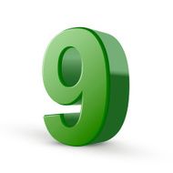 3d shiny green number 9 N2
