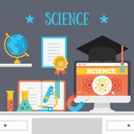 Science flat design concept Vector illustration