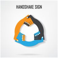 Handshake abstract sign vector design template