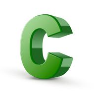 3d green letter C