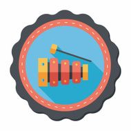 Xylophone flat icon with long shadow eps10 N52