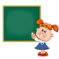 schoolgirl at the blackboard N3