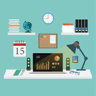 Vector Flat Office workstation