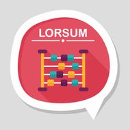 abacus calculation flat icon with long shadow N54