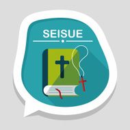 bible flat icon with long shadow eps10 N20