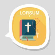 bible flat icon with long shadow eps10 N21