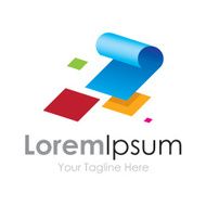 Colorful geometrical shapes creation material simple business icon logo