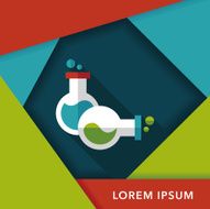 test tube flat icon with long shadow eps10 N28