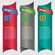 Vertical ribbon banner vector with option numbered