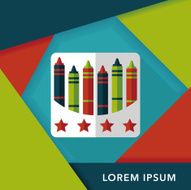 crayons flat icon with long shadow eps10 N70