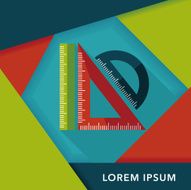 Ruler flat icon with long shadow eps10 N36