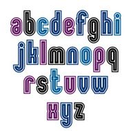 Binary striped distinct font geometric bold bright typeface
