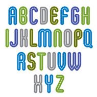 Rounded vivid striped distinct font geometric bold typeface