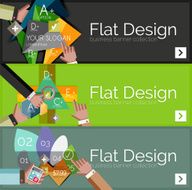 Flat design vector infographic banners with geometric infographics N135