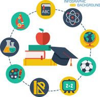 Flat infographic education background N3