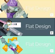Flat design vector infographic banners with geometric infographics N137