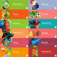 Flat design vector infographic banners with geometric infographics N138