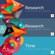 Flat design vector infographic banners with geometric infographics N139