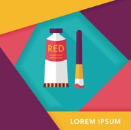 paint brush flat icon with long shadow eps 10 N14