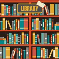Vector of library book shelf N2