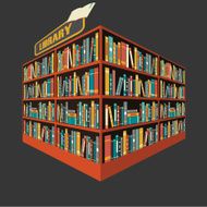 Vector of library book shelf background N2