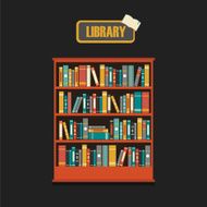 Vector of library book shelf N3