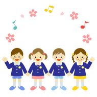 happy preschooler friends vector eps10 illustration N2