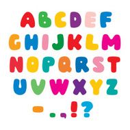 Color flat artistic alphabet font N2