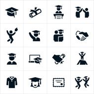 Graduates and Graduation Icons