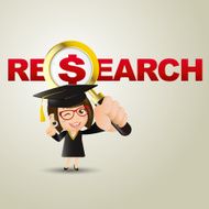 Graduate student Woman Research and dollar