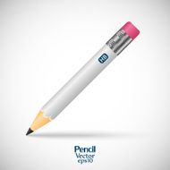 Smooth wooden detailed sharpened pencil isolated N2