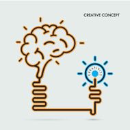 Creative brain Idea and light bulb concept N2